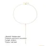 Chihang Jewelry Nuevo Producto Transfronterizo Collar Sencillo de Perlas Collar de Perlas de Acero Inoxidable Cadena para Clavícula Chapada en Oro Perla