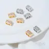 Cuentas Espaciadoras de Doble Agujero de Nariz de Cerdo Incrustadas con Circonita de Oro Real de 14K Accesorios para Collares de Mano Hechos a Mano con Perlas y Cristales