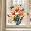 Comercio exterior mariposa tulipán dormitorio sala de estar porche armario dormitorio decoración del hogar pegatinas de pared autoadhesivas al por mayor