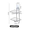 Jabonera de acero inoxidable de una capa, doble capa con gancho, sin perforaciones, escurridora, estante de almacenamiento para baño, jabonera de pared, estante bandeja