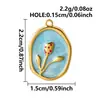 Pingente Série de Flores Transfronteiriça Europeia e Americana Tulipa Colorida com Gotejamento de Óleo Acessórios para Joias DIY Acessórios de Aço Inoxidável