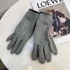 Guantes de terciopelo sencillos y cálidos de estilo coreano para hombre, de invierno, a la moda, con puños de felpa, para exteriores, resistentes al frío y con forro polar, a prueba de nieve.