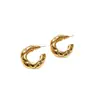 Brincos Argola Acolchoados Ouro Fosco Prata de Lei S925 Brincos Únicos de Alta Qualidade Brincos para Mulheres 2025 Novo Estilo Quente