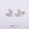 Acero de Titanio 316L Chapado en Oro Aretes de Hélice Lunar Estrella de Ocho Puntas Cruz Aretes Joyería para Piercings Aretes de Hélice Aretes de Hélice