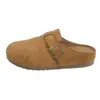 Sandálias fechadas estilo Birkenstock com sola grossa e que aumentam a altura para mulheres, nova coleção outono 2026, sandálias de calçar e sapatilhas