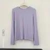 ¡Acetato + Tencel + Lana de Oveja! ¡Súper suave y flexible! Camiseta de manga larga adelgazante y versátil para mujer, nueva para otoño de 2025