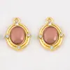 Colar Pingente Acessórios Liga Oval Gema Incrustada Estilo Simples Versátil Moda Materiais de Decoração para Roupas DIY