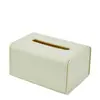 Caja de pañuelos premium de cuero texturizado de lujo para comedor y mesa de café, almacenamiento innovador de pañuelos para sala de estar