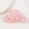 YHJ Acessórios de Cabelo Novo Design Laço Grampo de Cabelo com Diamante Alto Senso Garra de Ácido Acético Grampo Tubarão para Parte de Trás do Cabelo