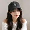 Gorra de Béisbol Unisex de Algodón Lavado Vintage con Bordado de Palmera, Visera Suave, Estilo Casual Transfronterizo