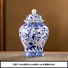 Tarro cerámico vintage azul y blanco a prueba de humedad para té tarro de té de alta gama boutique tarro de té para el hogar regalo tarro de té lote ordinario