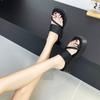 Pantuflas de Suela Gruesa para Mujer, Uso Exterior de Verano, Sandalias de Tacón Alto de Nuevo Estilo de Gama Alta, Chanclas de Playa Antideslizantes de Moda que Aumentan la Altura