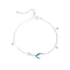 Pulsera Runxin Piedra Lunar Sirena para Mujer Pulsera de Diamantes Dulces de Nicho Pulsera de Cola de Pez Azul Pequeño Fresco de Moda