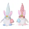 Páscoa com chapéu de lantejoulas claro boneca sem rosto boneca decorações de feriado casal Coelho Anão boneca enfeites