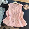 Verano Cómodo con Calidad Garantizada Chaleco Reductor de Edad Nuevo Estilo Chino para Mujer con Bordado Pesado Estilo Europeo Cuello Redondo Sin Mangas Para Vestir en Capas