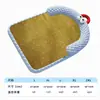 Tapete almofada removível e lavável para cachorro de verão, tapete para dormir de gato, cama de animal de estimação confortável e respirável trançada em rattan com fibra vegetal refrescante