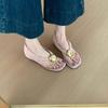 Sandalias Retro Francesas para Mujer, Nuevo Estilo de Hada 2025, Chanclas con Hebilla Metálica para Aumentar la Estatura Petite para Mujer