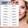 Pegatinas para cejas 6D al por mayor, disponibles en stock, simulación de tatuaje de cejas, transferencia semi-agua, tatuaje de cejas a prueba de agua, tatuaje de cejas.