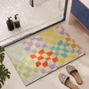 Alfombrilla de baño con patrón de tablero de ajedrez Líneas de dopamina para inodoro baño Alfombrilla versátil para pies Hogar Alfombrilla de tierra de diatomeas