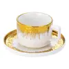 Nueva Taza y Platillo de Café de Cerámica, Taza y Platillo de Café Galvanizado Estilo Nórdico, Taza para Arte Latte Gourmet, Taza y Platillo de Lujo Ligero, Blanco Puro