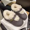 Zapatos de piel Birkenstock que aumentan la altura para mujer 2026 nuevo estilo invierno slip-on botas de nieve cinta mágica más terciopelo cálidos zapatos de algodón