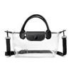 Bolso de Mano Transparente de Gelatina de PVC para Mujer, Cruzado Impermeable de un Solo Hombro, Estilo Longchamp, Bolsa Ita