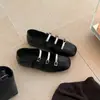 Zapatos planos Mary Jane retro de punta cuadrada versátiles y de estilo suave sin cordones para mujer, diseño de hebilla de tres filas 2026