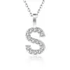 Plata S925 transfronteriza más vendida diamantes moissanita incrustados 26 colgantes de letras inglesas collares versátiles nuevo estilo de verano