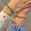 Pulsera de Cuerda Roja de Buena Suerte Flor de Ciruelo Cuerda para Pareja Simple Hecha a Mano Cuerda Tejida Paz y Alegría Regalo para Novia