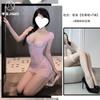 Fin de Temporada "Trampa de Durazno" Falda Dulce Transparente para Cadera con Tirantes Huecos y Moño Lencería Sexy Camisón de Gasa Suave