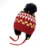 Novo Chapéu de Orelha Jacquard Transfronteiriço com Árvore Pequena, Gorro de Tricô de Inverno, Chapéu Infantil à Prova de Vento e Quente, Gorro de Lã Tricotado para Outono e Inverno