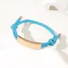Al por mayor al contado transfronterizo Pulsera de doble cordón de ajuste Pulsera de cuerda trenzada ajustable de acero inoxidable multicolor con impresión y grabado de color UV