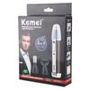Dispositivo eléctrico para vello nasal Kemei KM-6631, recargable, 3 en 1, multifuncional, para patillas, cejas y nariz.