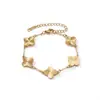 Conjunto de Joias de Aço Titânio Moda Versátil Colar Pulseira Brincos Anel de Trevo de Quatro Folhas Cruzado Europeu e Americano Gravado