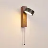 Lámpara de Pared Retro Japonesa de Madera Maciza para Dormitorio Mesita de Noche Lámpara de Pared Puli Imitación Travertino Amarillo Ángulo Ajustable Sala de Estar Pasillo Pasillo