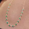 Colar de Esmeralda Acessórios Femininos Nicho Alta Qualidade Prata 925 Joias 3*4mm Venda Direta da Fábrica de Joias Luxo Leve Nicho