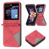 Para funda de cuero para teléfono móvil Samsung ZFlip6, costura con patrón retro, funda protectora de una pieza plegable zflip5, zflip4/3