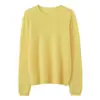 Nueva colección de otoño e invierno: Suéter casual de punto 100% cachemira pura para mujer, corte holgado, efecto adelgazante, diseño sin costuras y cuello redondo