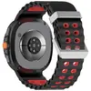 Adequado para Samsung Galaxy Watch8/8Classic Pulseira de Silicone Marinha Fivela Prateada Pulseira de Pulso Bicolor Respirável