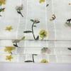 Tecido de Algodão Jacquard Listrado Estampado com Tira Floral de Girassol Tecido para Vestido Camisa Estilo Fresco Estilo Pastoral