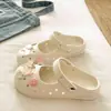 Versátil de Verano Ropa Exterior Pez Sonriente Cara de Gato Viaje Dulce Cómodo Ligero Zapatillas de Punta Cerrada Mujer