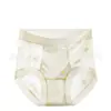 Pantaletas de Encaje de Cintura Alta Control de Abdomen 10A Seda de Morera Antibacteriana Cambiantes de Temperatura Entrepierna Extendida Braguitas de Mujer que Moldean la Cadera Postparto