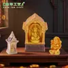 Paisagem em miniatura criativa Santuário indiano Estatueta de Ganesha enfeite fofo acessório de decoração DIY decoração de mesa mini