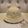 Bonito y suave gorro de pescador con orejas de gato y cola pequeña para mujer, estilo coreano de verano, combina con todo, estilo japonés, artístico, fresco y elegante.