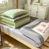 Juego de sábana y funda de edredón para dormitorio de estudiante universitario, algodón puro, 0.9m para camas individuales, juego de sábanas ajustables de 1.5m para literas