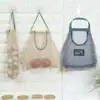 Saco de Rede Pendurável para Armazenamento de Frutas e Legumes com Alça Portátil Cozinha Multifuncional Oco Respirável Saco Pendurado para Alho e Cebola