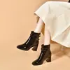 Nuevas botas ajustadas de tacón alto con punta fina para mujer, tacón grueso con hebilla, botines elásticos, elegantes y adelgazantes, botas de moda únicas