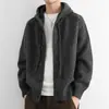 Suéter Cardigan con Capucha para Hombre, Chaqueta Gruesa de Punto de Alta Calidad para Otoño e Invierno, Abrigo Holgado y Elegante de Estilo Perezoso