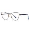 Óculos anti-azul de metal Candy Color 3144 Fairy Plain Plain Óculos planos decorativos Cross-border Hot Cat's Eye Frame