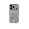 Capa de celular ins estilo coreano feminina rosa floral coelho maçã 18promax adequada para 17pro camada dupla 16pro